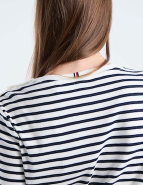 Playera manga larga Tommy Hilfiger cuello redondo para mujer