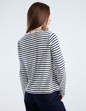 Playera manga larga Tommy Hilfiger cuello redondo para mujer