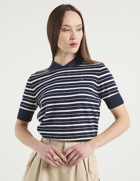 Suéter Tommy Hilfiger cuello camisero para mujer