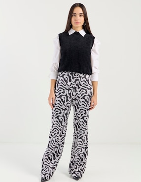 Pantalón relaxed Ivonne acampanado para mujer