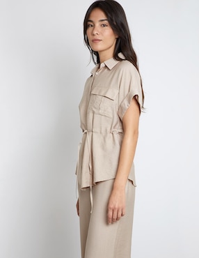 Blusa camisera Trucco manga corta para mujer