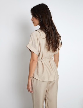 Blusa camisera Trucco manga corta para mujer