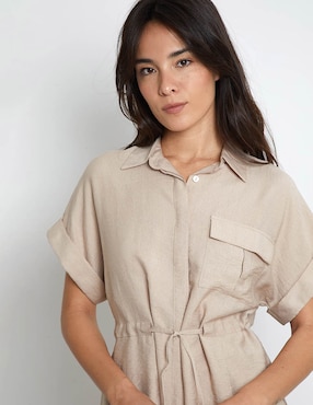 Blusa camisera Trucco manga corta para mujer