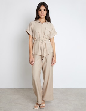 Blusa camisera Trucco manga corta para mujer