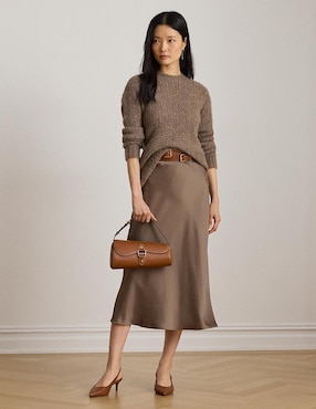Falda midi Lauren Ralph Lauren cintura alta