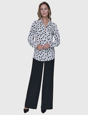 Blusa camisera Karl Lagerfeld Paris manga larga para mujer