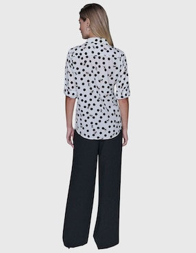 Blusa camisera Karl Lagerfeld Paris manga larga para mujer