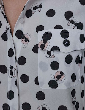 Blusa camisera Karl Lagerfeld Paris manga larga para mujer