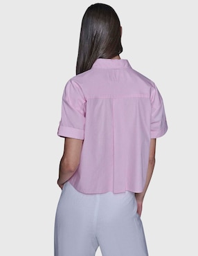 Blusa camisera Karl Lagerfeld Paris manga corta para mujer