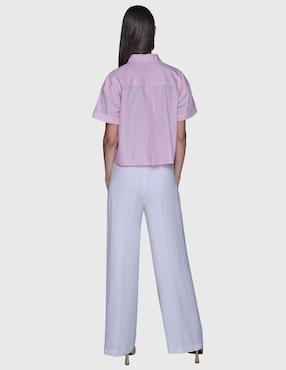 Blusa camisera Karl Lagerfeld Paris manga corta para mujer