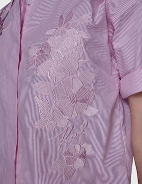 Blusa camisera Karl Lagerfeld Paris manga corta para mujer