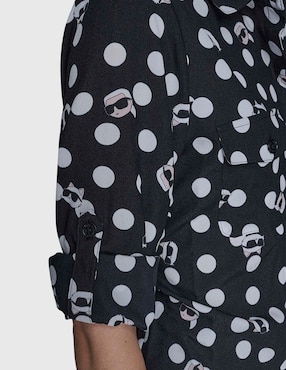 Blusa camisera Karl Lagerfeld Paris manga larga para mujer