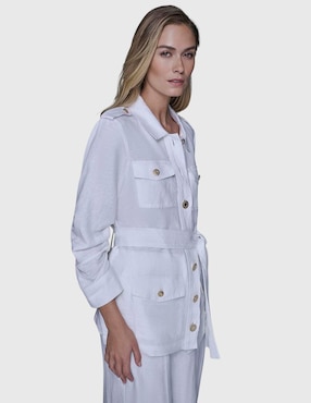 Blusa camisera Karl Lagerfeld Paris manga larga para mujer