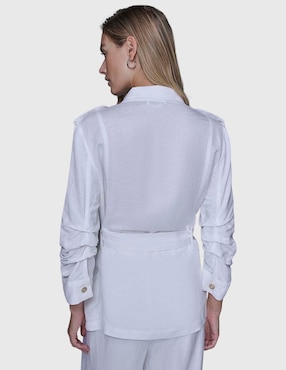 Blusa camisera Karl Lagerfeld Paris manga larga para mujer