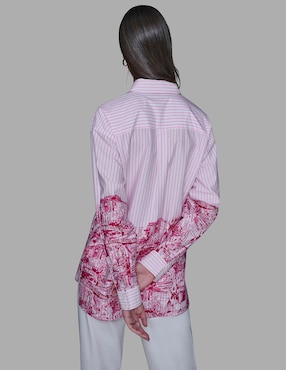 Blusa camisera Karl Lagerfeld Paris manga larga para mujer