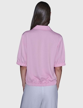 Blusa camisera Karl Lagerfeld Paris manga corta para mujer