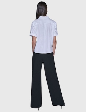 Blusa camisera Karl Lagerfeld Paris manga corta para mujer