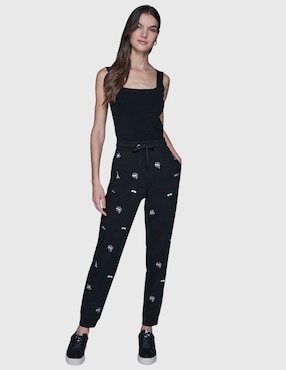 Pants slim Karl Lagerfeld Paris con agujeta para mujer