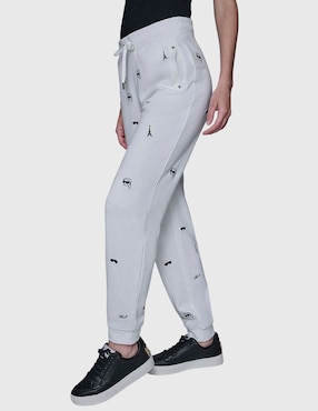 Pants slim Karl Lagerfeld Paris con agujeta para mujer