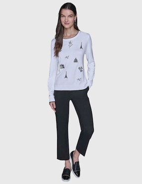 Suéter Karl Lagerfeld Paris cuello redondo para mujer