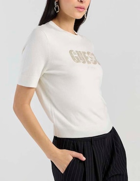 Playera manga corta Guess cuello redondo para mujer