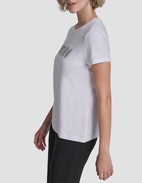 Playera manga corta Dkny cuello redondo para mujer