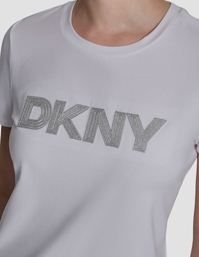 Playera manga corta Dkny cuello redondo para mujer