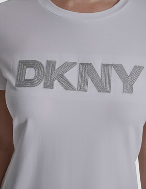 Playera manga corta Dkny cuello redondo para mujer