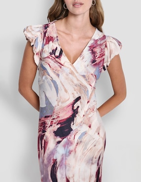 Vestido crop de fiesta DKNY escote V