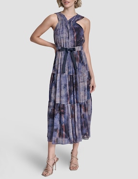 Vestido crop de fiesta Dkny escote V