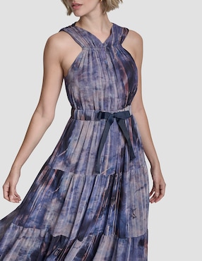 Vestido crop de fiesta Dkny escote V