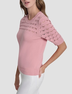 Suéter Dkny cuello redondo para mujer