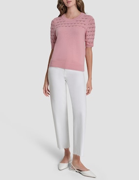 Suéter Dkny cuello redondo para mujer