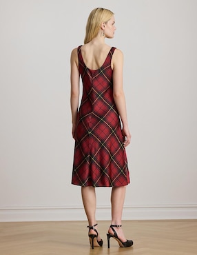 Vestido midi casual Lauren Petite para mujer
