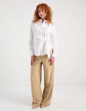 Blusa camisera Ann Taylor manga larga para mujer