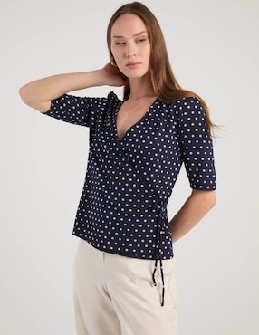 Blusa envolvente Ann Taylor manga corta para mujer