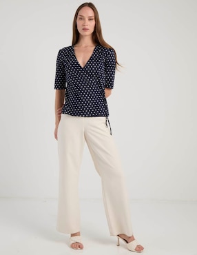 Blusa envolvente Ann Taylor manga corta para mujer