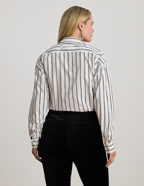 Blusa camisera Lauren Plus manga larga para mujer