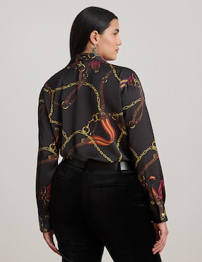 Blusa camisera Lauren Plus manga larga para mujer