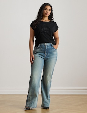 Playera manga corta Lauren Plus cuello redondo para mujer