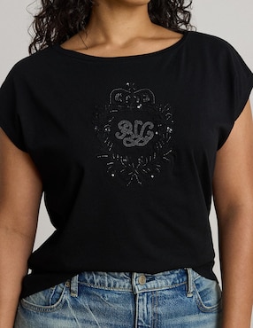 Playera manga corta Lauren Plus cuello redondo para mujer