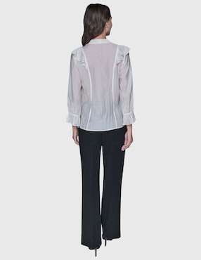 Blusa camisera Karl Lagerfeld Paris manga larga para mujer