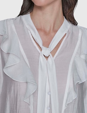 Blusa camisera Karl Lagerfeld Paris manga larga para mujer