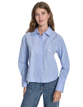Blusa camisera Dkny Jeans manga larga para mujer
