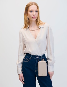 Blusa envolvente manga larga Julio para mujer
