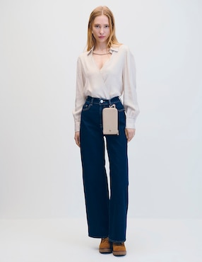 Blusa envolvente manga larga Julio para mujer