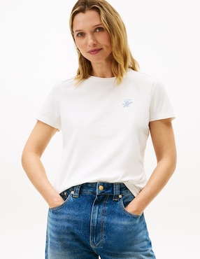 Playera manga corta Tommy Hilfiger cuello redondo para mujer