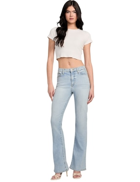 Jeans campana guess corte cintura para mujer
