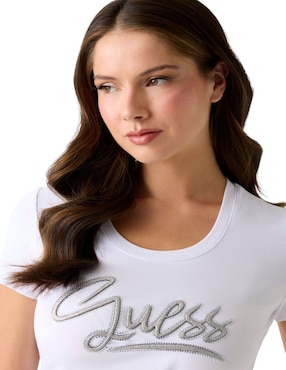 Playera manga corta Guess cuello redondo para mujer