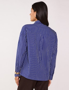 Blusa camisera Maison 123 manga larga para mujer
